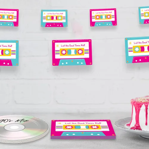 Miniatura 5 de Suministros para fiestas de los años 80 y 90 – Cinta de cassette para decoración de guirnaldas, 7 pies de largo (paquete de 2)