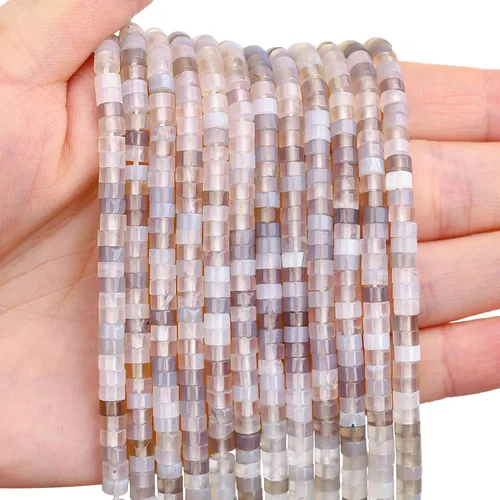 Miniatura 9 de BONNY BOXX 150 piezas de cuentas espaciadoras de jade blanco natural, cuentas sueltas semipreciosas planas redondas de jade heishi para hacer joyas
