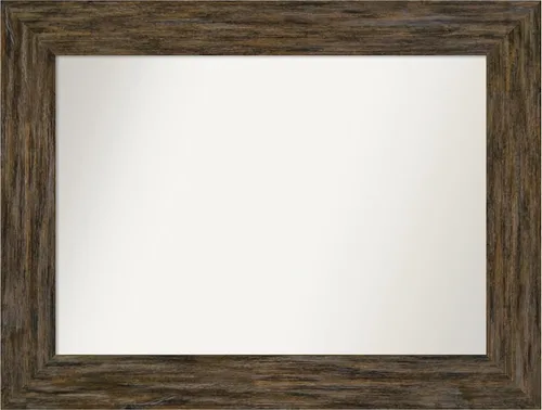 Miniatura 84 de Amanti Art Espejo personalizado, espejo de baño marrón Fencepost, espejo de pared o espejo de tocador de baño sobre el fregadero (27 x 27 pulgadas)