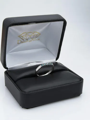 Miniatura 138 de Dazzlingrock Collection Anillo de boda redondo de 5 piedras preciosas o diamantes para mujer en oro macizo de 10 K/14 K/18 K