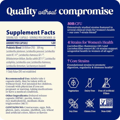 Miniatura 5 de Enzymedica SubCulture - Probióticos para mujeres, 50 mil millones de UFC, para la salud vaginal y urinaria, apoyo inmune y digestivo, 30 cápsulas