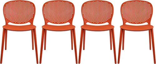 Miniatura 23 de 2xhome Juego de 2 sillas de comedor para patio Silla auxiliar moderna apilable para piscina al aire libre Plástico resistente a la intemperie