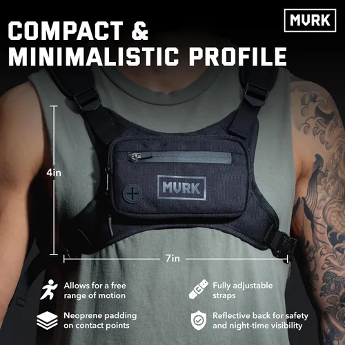 Miniatura 3 de MVRK Mochila de pecho resistente al agua - Chaleco para correr para entrenamientos, soporte para teléfono para correr, almacenamiento adicional
