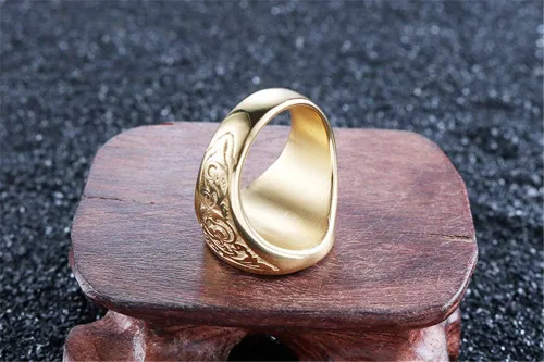 Miniatura 6 de IFUAQZ Anillos de acero inoxidable bañados en oro masónico masón para hombre, joyería clásica de Master Mason, Metal, Sin piedras preciosas