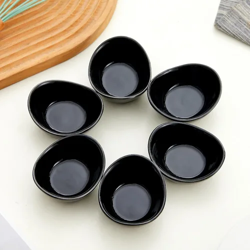 Miniatura 4 de Juego de accesorios de cerámica para embutidos de 6 tazas individuales de salsa de 1.5 onzas, platos de salsa de soja, platos de postre pequeños