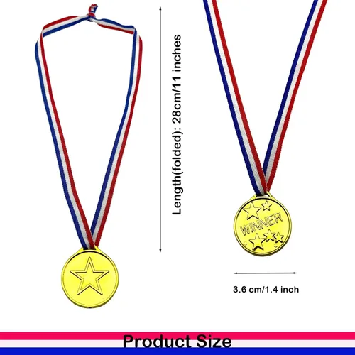 Miniatura 3 de 50 medallas de oro de plástico ganador de medallas de premio para niños deportes escolares, competiciones de fútbol, juegos, espectáculo