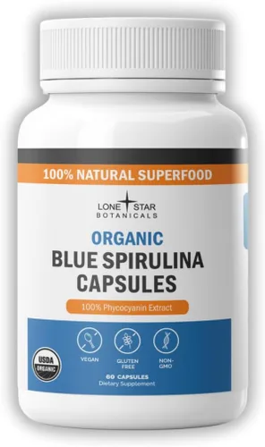 Lone Star Botanicals Cápsulas orgánicas de espirulina – 100% algas azul-verdes puras, sin olor a pescado, suplemento superalimentario, vegano, sin
