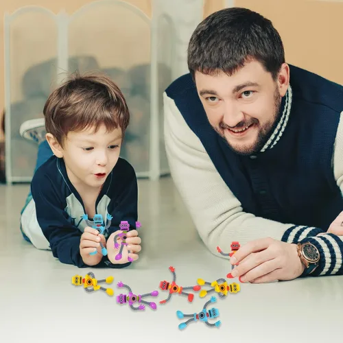 Miniatura 6 de ArtCreativity Figuras de robot flexibles, juego de 12 figuras flexibles para hombres, recuerdos de fiesta de cumpleaños para niños y niñas, juguetes