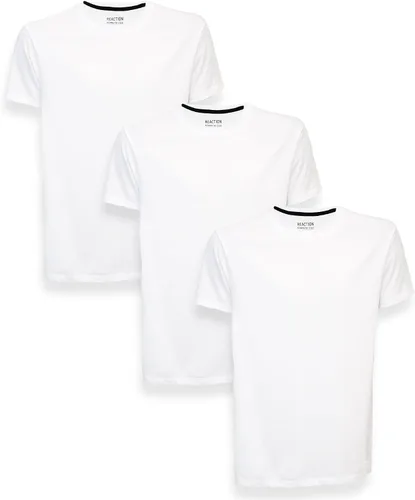 Kenneth Cole REACTION Camisetas para hombre, paquete de 3 camisetas de algodón y elastano, UPF 50+, camisetas ajustadas para hombre, paquete de 3