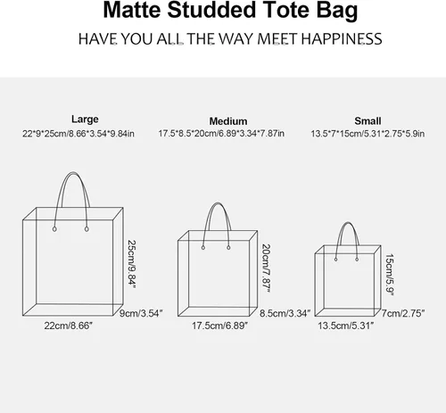 Miniatura 6 de ZSMSTW 5 bolsas de regalo de PVC transparente con asas, bolsas de plástico reutilizables para regalos de boda, fiesta de cumpleaños, bolsas de Matcha