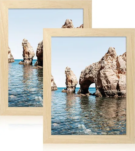 Miniatura 19 de iRahmen - Juego de 2 marcos de fotos de 4 x 6, marco de madera negro con cristal de alta definición, para mostrar fotografías de 3.5 x 5
