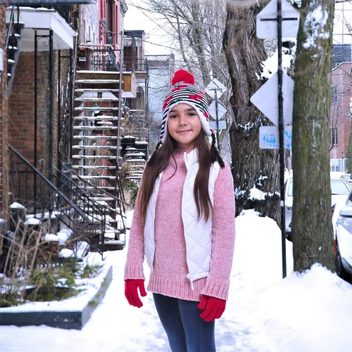 Miniatura 3 de Polar Wear Girls Hat & Glove Sets-Kids Cold Weather Winter Accessories-Childrens pom pom Hat sets-Big Girls 2 Pc Beanie Sets