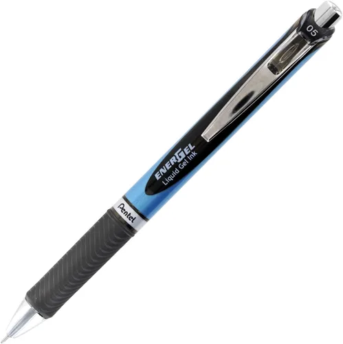 Miniatura 2 de Pentel EnerGel RTX bolígrafo retráctil de gel líquido, punta fina de 1/64 de pulgada, tinta negra, juego de 5