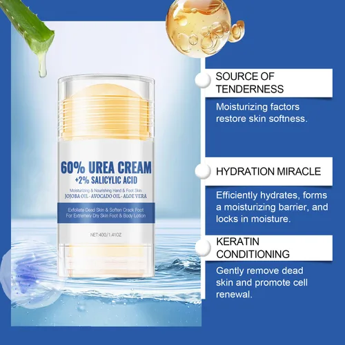 Miniatura 3 de Crema Hidratante y Anti-Grietas para Pies con 60% de Urea, 2026 NUEVA Crema Hidratante y Alivio de Grietas y Sequedad, Stick de Cuidado de Pies que
