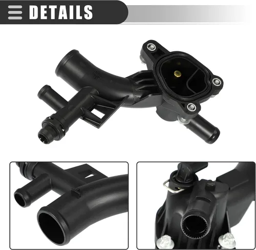 Miniatura 4 de Motoforti Salida de agua para carcasa del refrigerante del motor, manguera de refrigerante del motor, para Chevrolet Cruze 2011-2016, caucho ABS