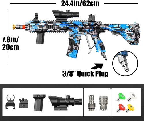 Miniatura 3 de Pistola de lavado a presión con giro – Pistola de pulverización de alta presión de 3600 PSI con enchufe de conexión rápida de 3/8 pulgadas – Mango