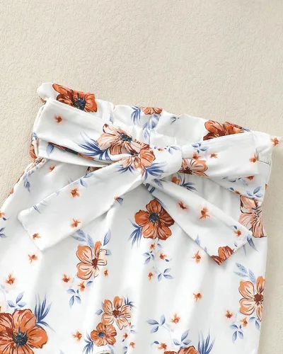 Miniatura 129 de Kucnuzki Conjunto de ropa para bebé niña pequeña, camisa de manga con volantes, pantalón floral, ropa de otoño e invierno para niña