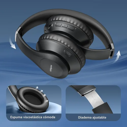 Miniatura 4 de Uliptz Auriculares Bluetooth inalámbricos, tiempo de reproducción de 65 horas, 6 modos de sonido EQ, auriculares estéreo de alta fidelidad sobre