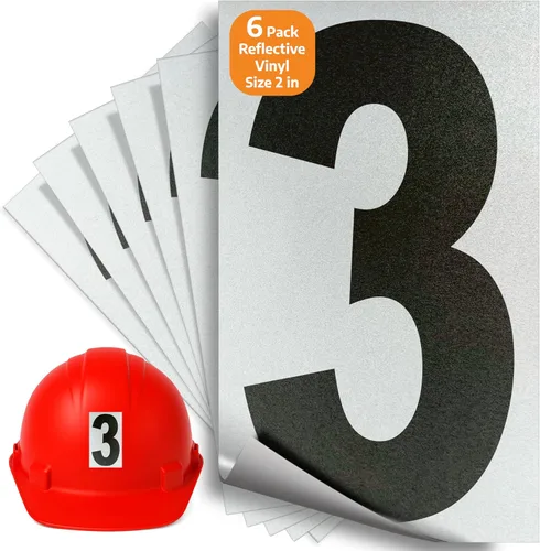 Miniatura 74 de iSYFIX Calcomanías de vinilo negro número 0 (Zero) – Paquete de 6 calcomanías de 1.5 pulgadas – Calcomanías de alta calidad, fondo reflectante