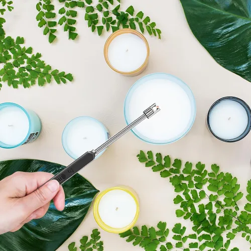 Miniatura 5 de Encendedor de velas eléctrico recargable para tarros profundos, resistente al viento y sin llama para decoración del hogar, regalos amigables