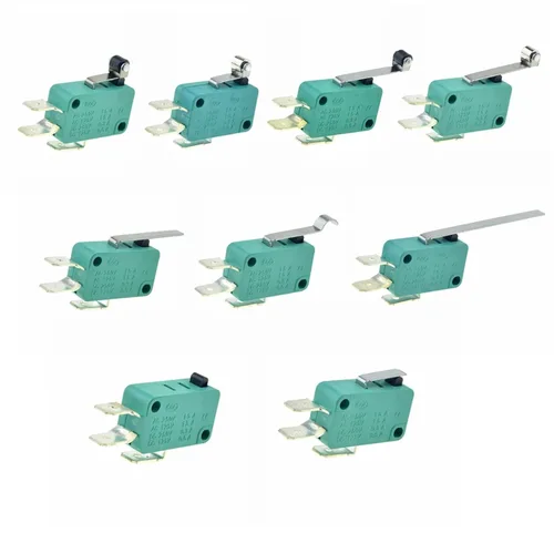 Miniatura 2 de Micro Interruptores de límite Micro 16A 250V 125V NO+NC+COM 0.248 in 3 pines SPDT Micro interruptor 1.102 in 2.047 in Arc Roller Palanca Interruptor