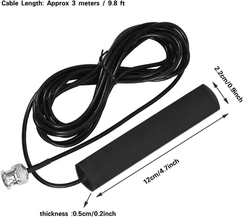 Miniatura 7 de Bewinner Antena de radio móvil de 9.8 pies de 30 MHz-1200 MHz de banda ancha de montaje de vidrio con conector BNC para automóviles, camiones