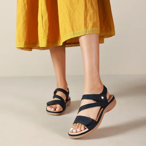 Miniatura 5 de Littleplum - Sandalias para mujer con soporte de arco - Sandalias planas cómodas para mujer, zapatos ortopédicos ajustables transpirables