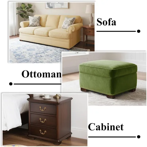 Miniatura 3 de Juego de 4 patas cuadradas para sofá, patas de repuesto de madera de 2 pulgadas para muebles, color marrón oscuro