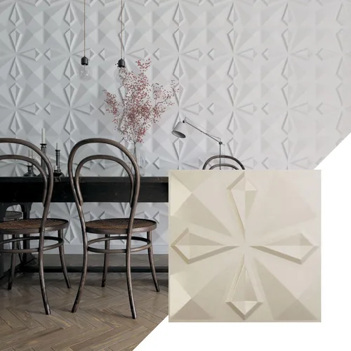 Miniatura 20 de Ekena Millwork WP20X20NKWH 19 5/8 pulgadas de ancho x 19 5/8 pulgadas de alto Nikki EnduraWall Decorativo 3D Panel de pared cubre 2.67 pies cuadrados