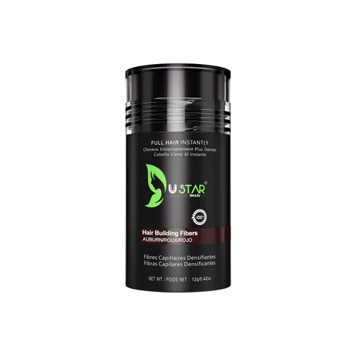 Ustar Fibras de construcción del cabello para adelgazar el cabello, 0.47 onzas, color caoba oculta la pérdida de cabello al instante, más grueso,