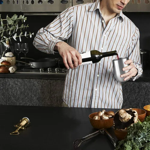 Miniatura 6 de MEWAY Vaso de vino sin tallo de 12 onzas con tapa, vaso de viaje de acero inoxidable con aislamiento de doble pared al vacío con popote