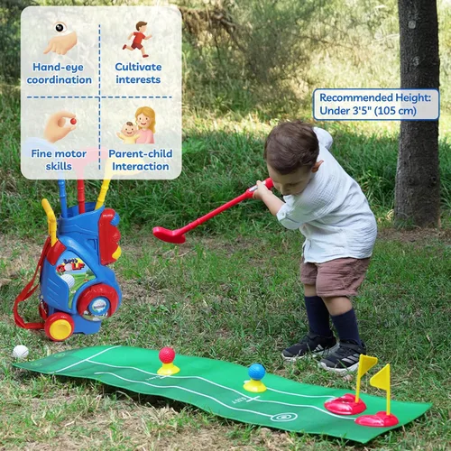 Miniatura 5 de Liberry Juego de Golf para Niños Pequeños de 2, 3 y 4 años Niños Niñas, Juego Mejorado de Palos de Golf para Niños con Carrito, Tapete de Putting
