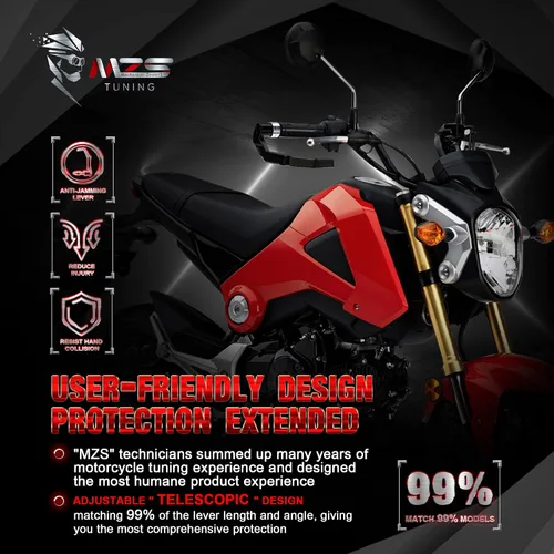 Miniatura 4 de MZS Protecciones de Maneta para Motocicleta, Protector de Manillar de Aluminio Universal de 7/8 Pulgadas Hueco Extensible, Manos de Freno