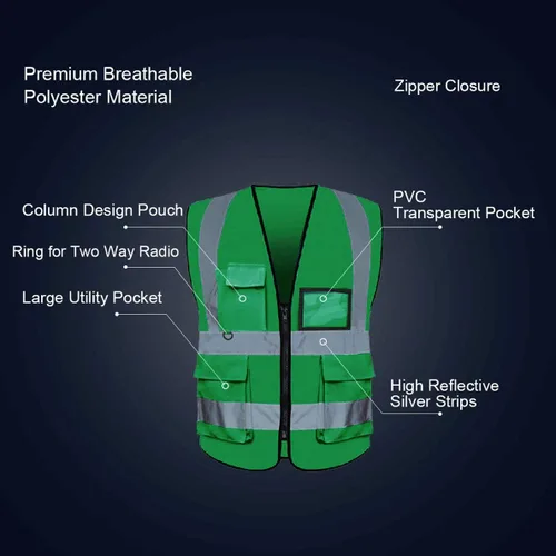 Miniatura 4 de BeautyWill Chaleco de seguridad personalizado con logotipo Clase 2 Chaleco reflectante de alta visibilidad Chaleco de trabajo protector
