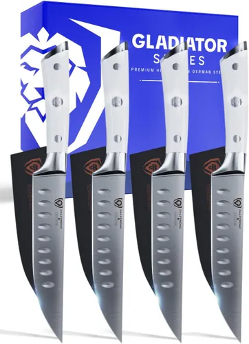 Miniatura 11 de Dalstrong Juego de cuchillos de carne - 4 piezas - Cuchilla serrada - Serie Gladiador Elite - Acero alemán forjado con alto contenido de carbono
