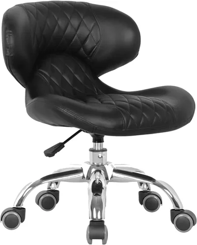 Miniatura 9 de MAYAKOBA HugoII Taburete corto (costura de diamante café), asiento rodante con altura ajustable de 13 a 15 pulgadas, perfecto para sala