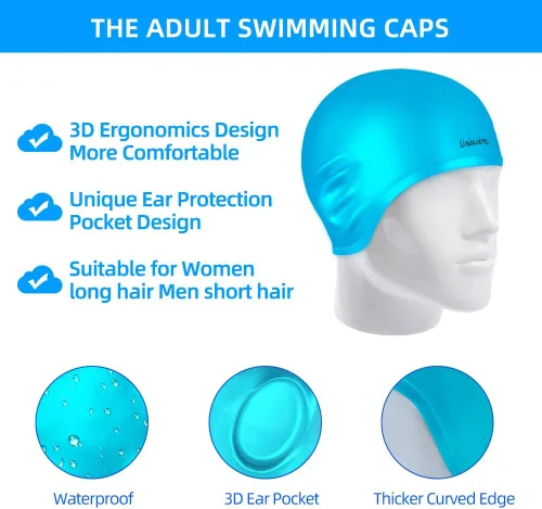 Miniatura 6 de Gafas de natación Juego de gorras de natación gafas de natación de silicona para adultos con gafas antivaho para nadar