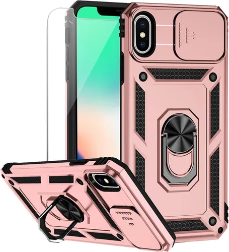 Miniatura 15 de M MAIKEZI Funda para iPhone X/iPhone Xs con cubierta para lente de cámara, protector de pantalla HD, protección contra caídas de grado militar