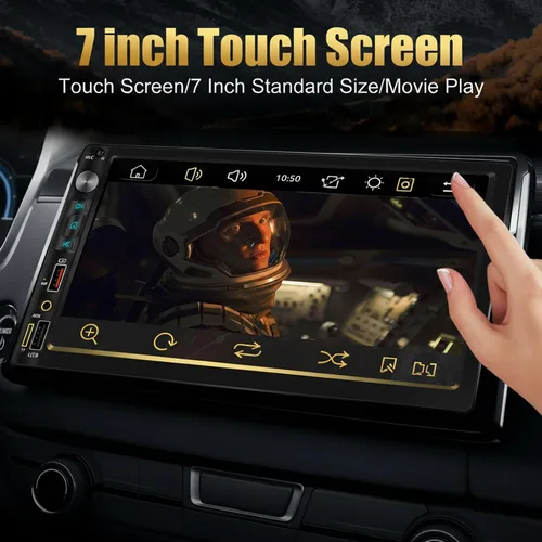 Miniatura 7 de Estéreo de coche doble DIN con pantalla táctil IPS HD de 7 pulgadas, compatible con Apple Carplay y Android Auto, cámara trasera gran angular