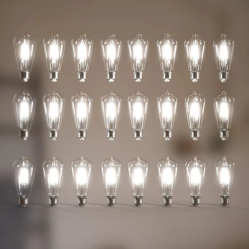 Miniatura 33 de Jensense Bombillas LED Edison E26, 60 vatios equivalentes, bombillas regulables, 2300 K, luz blanca cálida (cristal ámbar), estilo vintage