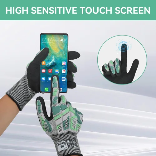 Miniatura 5 de Guantes de trabajo de seguridad Graloky, guantes de impacto para hombres y mujeres, guantes resistentes a cortes antideslizantes de trabajo pesado