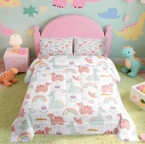 Miniatura 23 de Feelyou Juego de edredón de perezoso lindo juego de ropa de cama para niños y niñas, juego de edredón de mariposa de galaxia, hojas botánicas