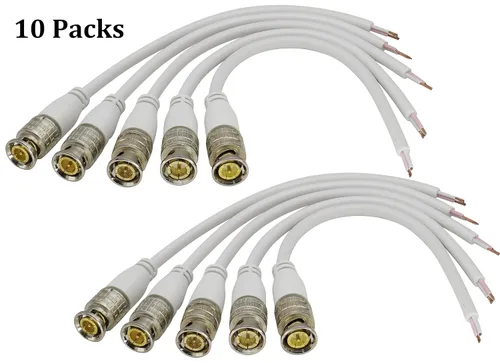 Miniatura 6 de Cable de extensión BNC de video BNC a cable desnudo, conector de extremo abierto, cable de extensión B-N-C, cable de cola macho para vigilancia
