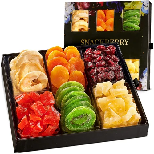 Cesta de regalo de frutas secas, caja de aperitivos gourmet, en elegante caja de ventana con cajón, juego de regalo para Navidad, Año Nuevo, fiesta