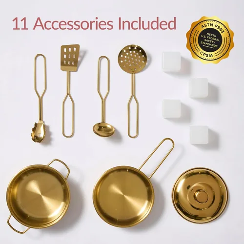 Miniatura 8 de Best Choice Products Cocina de juego de simulación para niños, juego interactivo de madera para niños, pizarra enmarcada para guardar juguetes, 11
