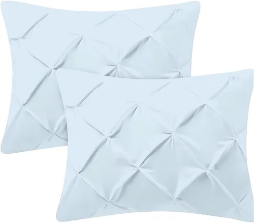 Miniatura 21 de Kotton Culture Juego de 2 fundas de almohada plisadas de 24 x 24 pulgadas, fundas de almohada decorativas, 100% algodón egipcio de 600 hilos, aptas