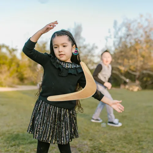 Miniatura 2 de Gatuida Boomerang para niños y adultos: lanzar boomerangs en forma de V, hecho a mano, artesanía, juguete de madera, captura rápida para mujeres