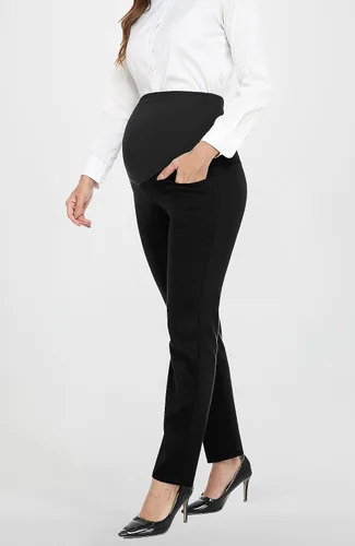 Miniatura 7 de PACBREEZE Pantalones de maternidad para mujer, para el trabajo, embarazo, casual, elásticos, rectos, con bolsillos