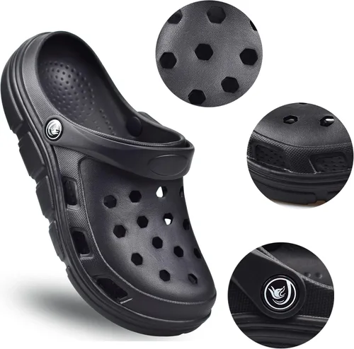 Miniatura 4 de PIMIO Zuecos de jardín para mujeres y hombres, zapatos de trabajo sin cordones con soporte de arco, zapatos de agua de secado rápido para mujeres