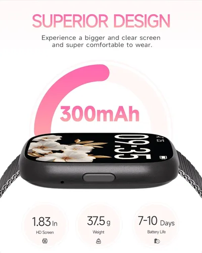 Miniatura 7 de TOOBUR Reloj inteligente para mujeres y hombres, Alexa integrado, responder/hacer llamadas, reloj de seguimiento de actividad física de 1.83